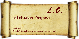 Leichtman Orgona névjegykártya